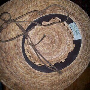 Tula Hats Austin Texas Angler Straw Hat Hand Woven Mexico Leather Strap has flaw